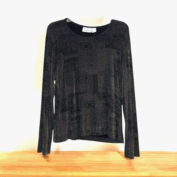 Chico's Tops - Chico's Travelers 2/L Geometric Print Long Sleeved Top